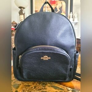 Coach Black Leather Backpack